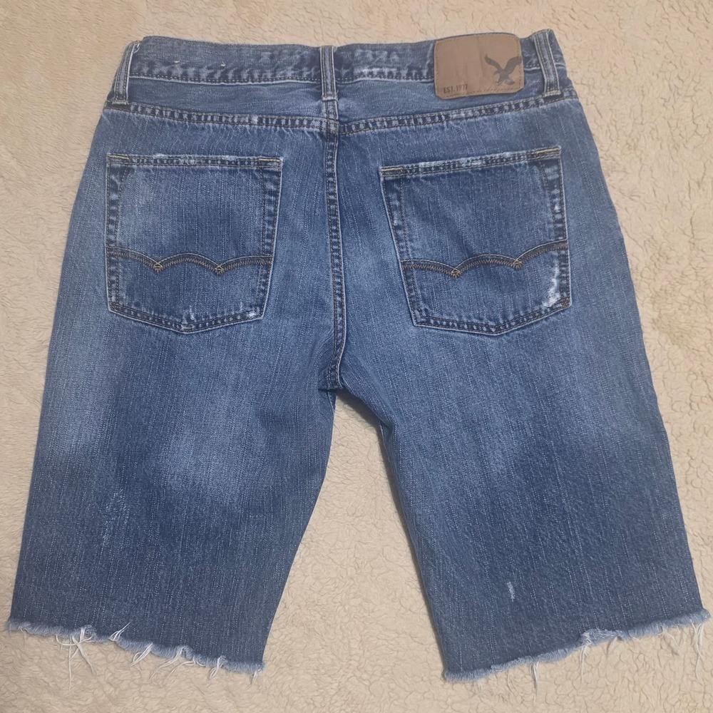 American Eagle Outfitters Men's Size 30 Distressed Raw Hem Denim Jean Shorts - Picture 3 of 4